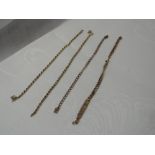 A selection of damaged 9ct gold chains, approx 13g