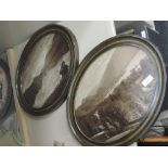 A pair of Edwardian oval photographs including Derwent Water