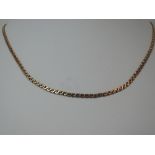 A 9ct gold flat link chain, approx 23' & 9.5g