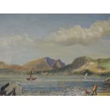 An oil painting, R C D Lowry, Derwentwater, signed and dated 1996, and attributed verso, 6.5in x