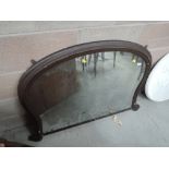 A Victorian painted treen frame overmantle mirror