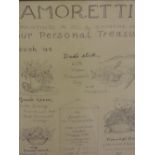A pen and ink sketch, Josefina de Vasconcellos, Amoretti advert for paintings and personal
