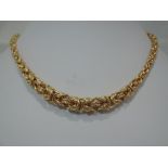 A 9ct gold graduated fancy link necklace, approx 16'