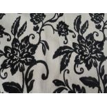 Eight Laura Ashley curtains in charcoal and biscuit Lloyd fabric. Each being 66 inch in length and