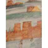 A watercolour, Paul Hogarth, Soukenet, Morocco, signed