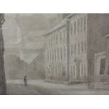 A watercolour, sepia, W L Kendall, street scene, signed and dated 1928, 11in x 15in