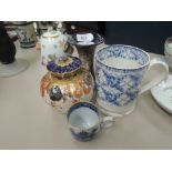 A selection of ceramics including 19th century, Satsuma vase, blue and white etc
