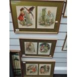 Six prints, childrens book illustrations, late 19th century, each approximately 8in x 6in