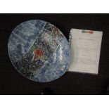 A Grayshott Pottery large oval platter, hand painted by Stephanie Robinson in the Fireflower design,