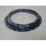 An ancient Egyptian blue glass bracelet, possible 4th-5th century, Inside diameter 6.5cm & outside