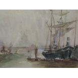 A watercolour, attributed to Dorothea M Woodhouse, River Thames, London, circa 1900, attributed