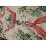 Two very large pieces of vintage fabric, great for an upholstery project, 'hollyhock and swag'