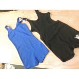 Two vintage 1940s wool swimsuits,one in black one in blue.good condition, small repair to one.