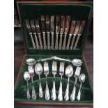 A canteen of silver plated cutlery in the Dubarry style