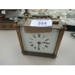 An early 20th century brass carriage clock of small design