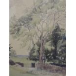 A watercolour, E M Bottomley, The end of the Lane, signed and dated (19)78 and attributed verso,