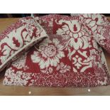 A beautiful king size Laura Ashley bed cover and two matching bolster pillows.super condition.