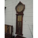A late 19th mahogany frame Admiral Fitzroy barometer with dials, glass section and labels of typical