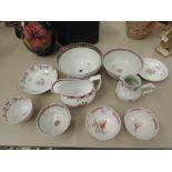 A selection of ceramics including 18th century Chinese design tea bowls and teaware