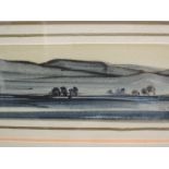 A watercolour, Allon Freer, Morning in Ribblesdale, signed and attributed, verso, 2in x 10in