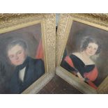A pair of oil paintings, portrait studies, 19th century personnel Mr/Mrs Edmondson, each 29in x24in