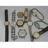 A small selection of wrist watches including Swatch, Huguenin, Ataturk etc