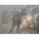 An oil painting, Sidney Grant Rowe and Arthur David McCormick, Night Watchman and sleeping boy,