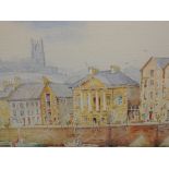A watercolour, Ottonello, Lancaster Wharf, signed and dated (20)05, 12in x 15in
