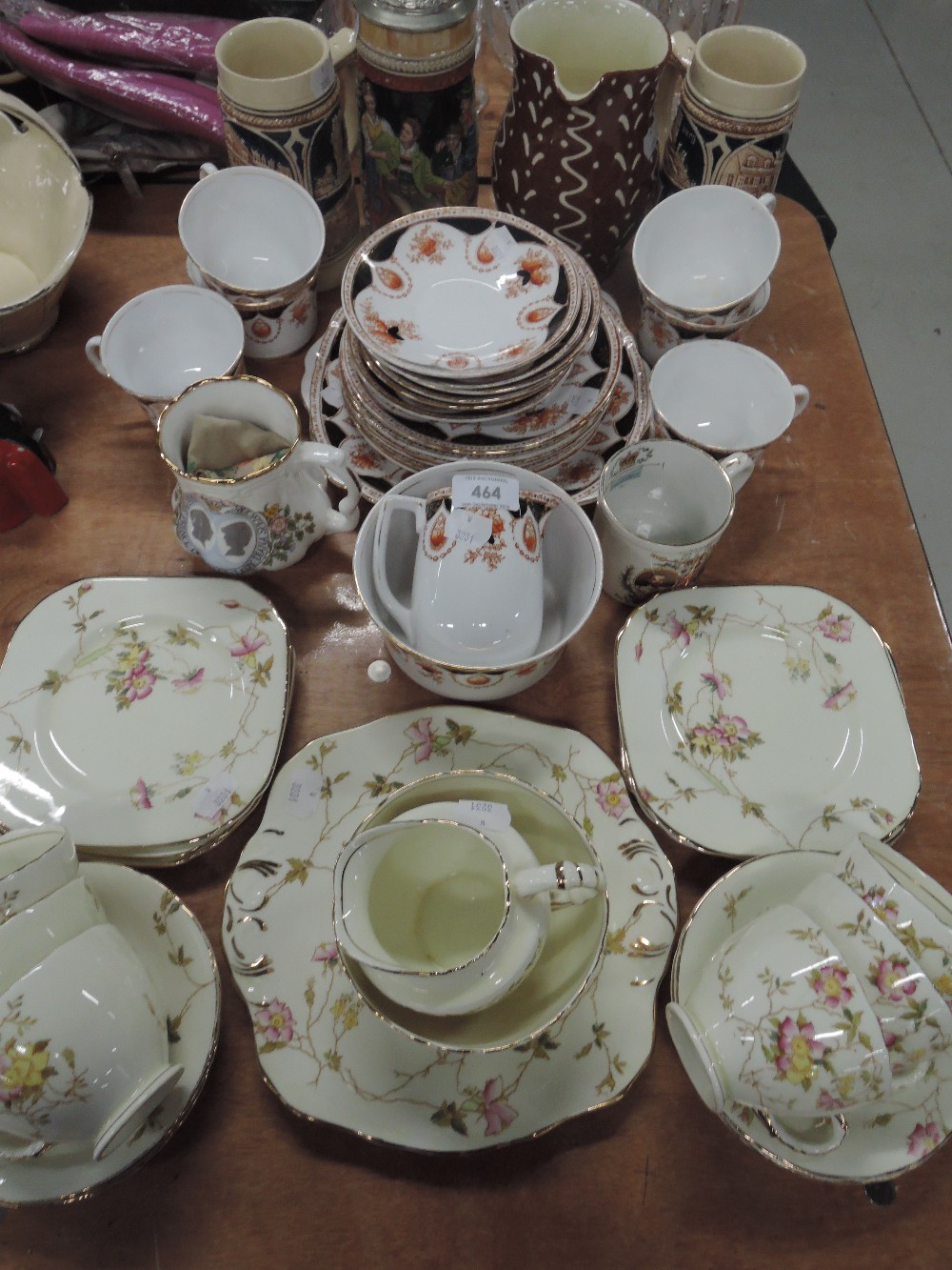 A selection of tea cups and saucers including Sutherland China