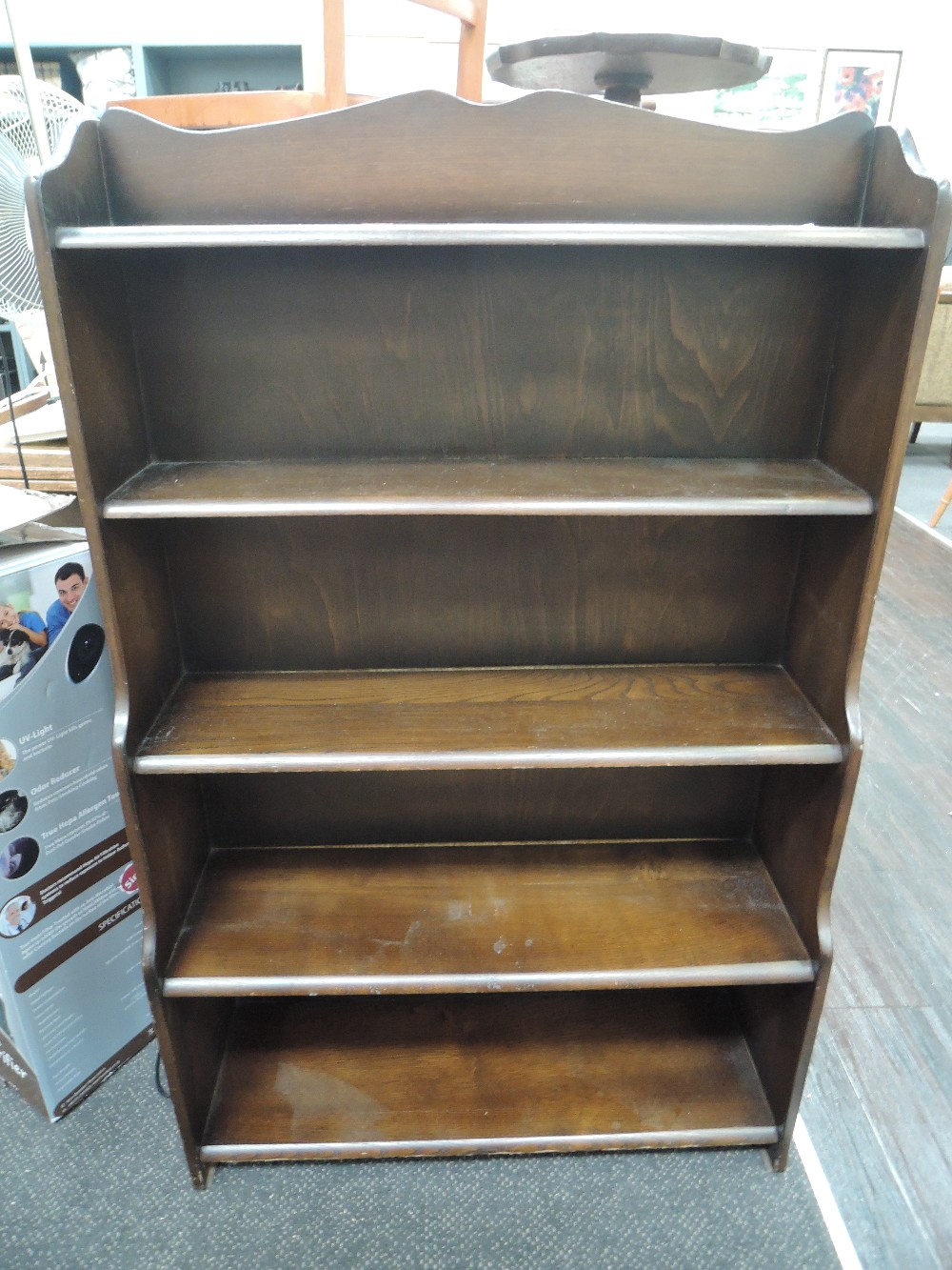 An oak book shelf