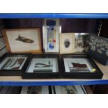 A mixed selection of pictures including art glass, modernist and including Roger Bell lips and nose,