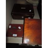 Three boxes including mother of pearl inlay