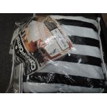 Set of vintage bedding in packaging, having black and white striped pattern, cannon royal family. '