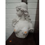 A life size figural bust of lady