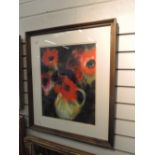 A watercolour, C.B., still life, Poppies, indistinctly signed, 19in x 16in
