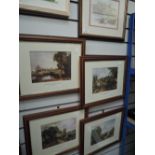 A selection of prints including Lancaster Castle