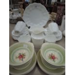 A Royal Crown Derby part tea service and Grays Pottery Sunbuff dishes