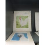 Four mounted unframed prints after Brenda Hunter poultry related