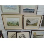 A pair of watercolours, Wilfred Rene Wood, country landscapes, signed and dated (19)31, 10in x 14in