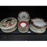 A selection of ceramic plates including series ware