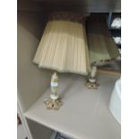 A pair of vintage onyx table lamps