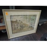 A watercolour, K, Wellington Square, Alfriston, Sussex, indistinctly signed and dated 1977, 11in x