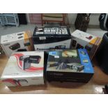 A selection of digital video cameras including LED Projector, Toshiba Camileo, Panasonic DV etc