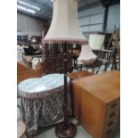 A traditional mahogany standard lamp