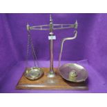 A set of brass chemist or similar shop scales by Day and Millward