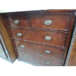 A Victorian mahogany chest of two over three drawers