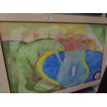 An original abstract expressionist on board signed J Cooper