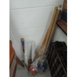 A vintage croquet set