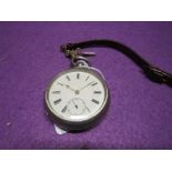 A Victorian silver key wound pocket watch, movement stamped W H Smith Bingley no:258438 having Roman