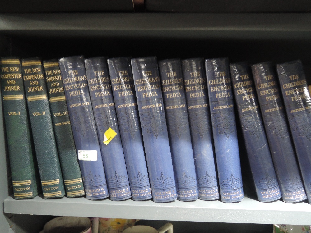 A selection of vintage volumes including carpentry